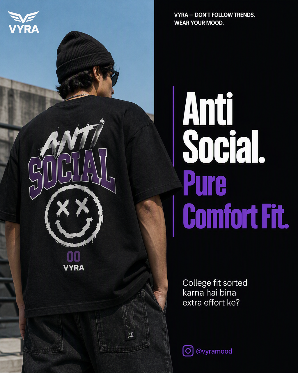Anti Social / Unisex Oversized T-Shirt