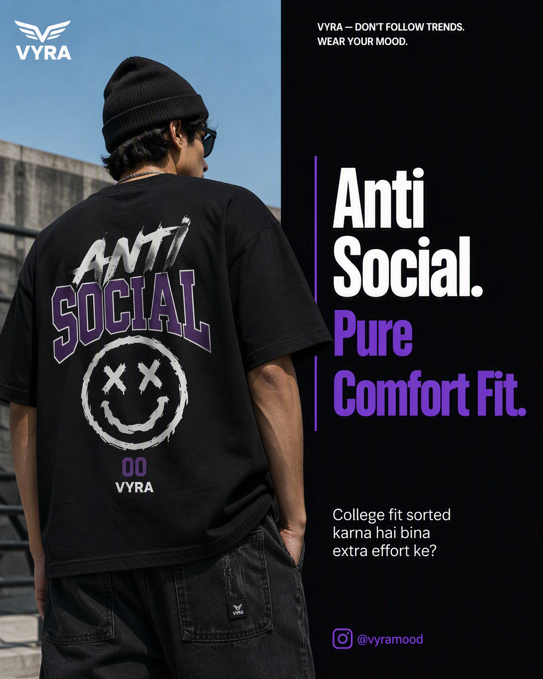 Anti Social / Unisex Oversized T-Shirt