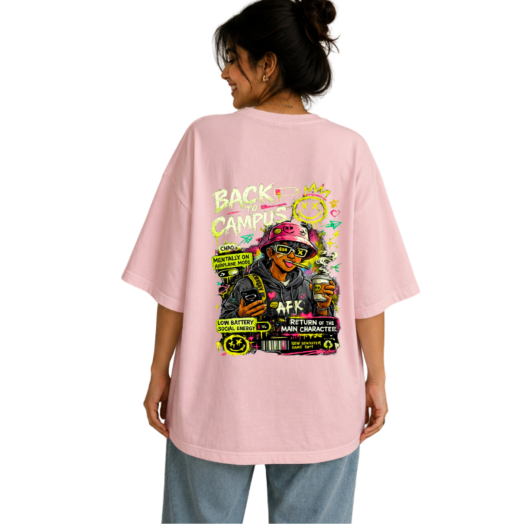 Girl Back To Campus Oversized  T-Shirt