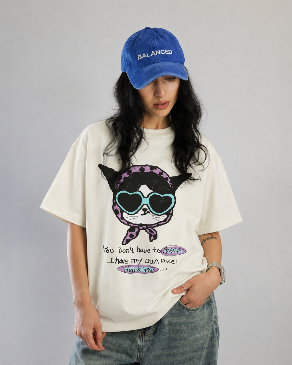 Gossips - VYRA Oversized off white T-Shirt