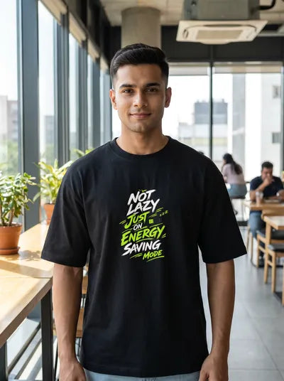 Just on SAVING MODE/Unisex Oversized Standard T-Shirt