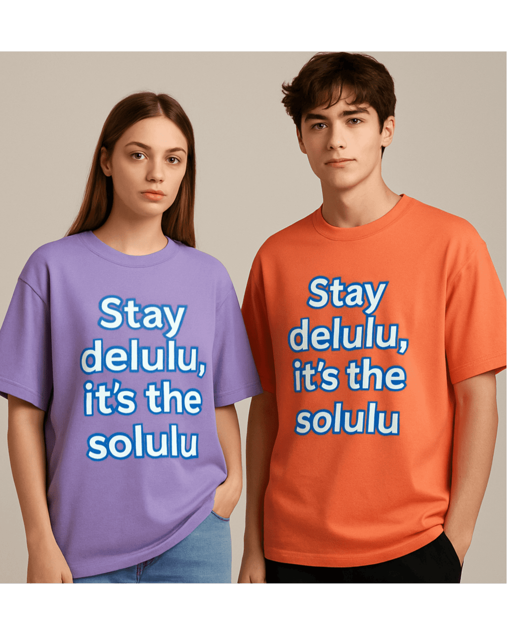 Unisex Oversized Stay Delulu,  Tees