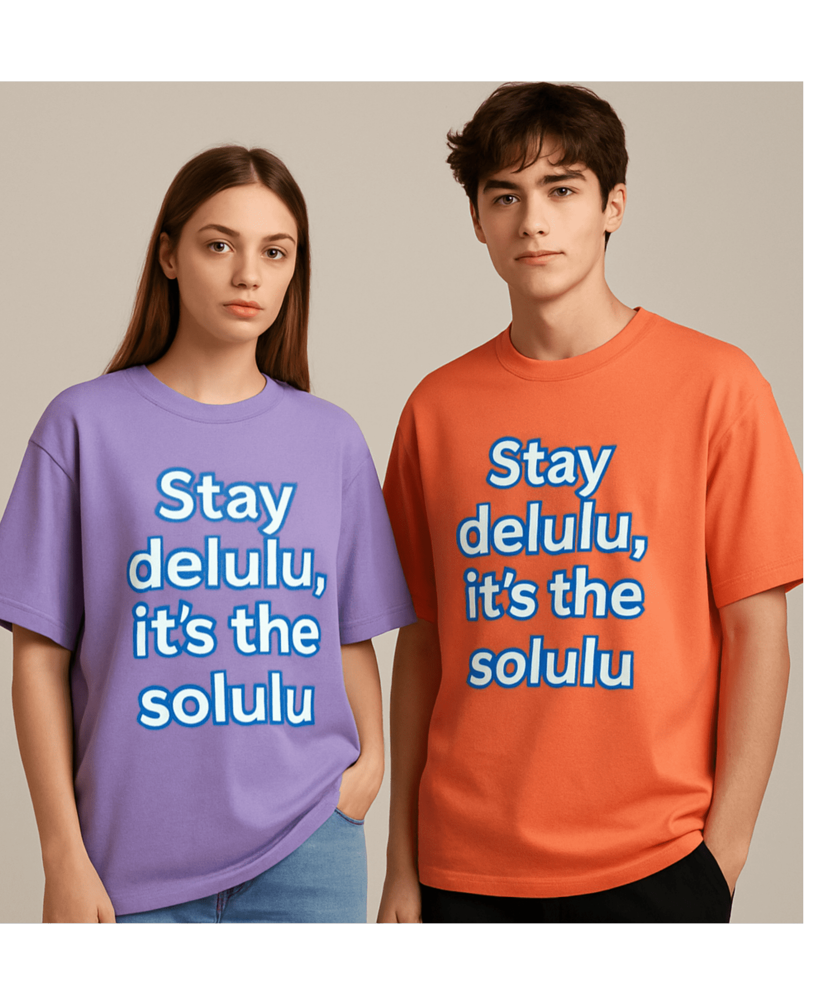 Unisex Oversized Stay Delulu,  Tees