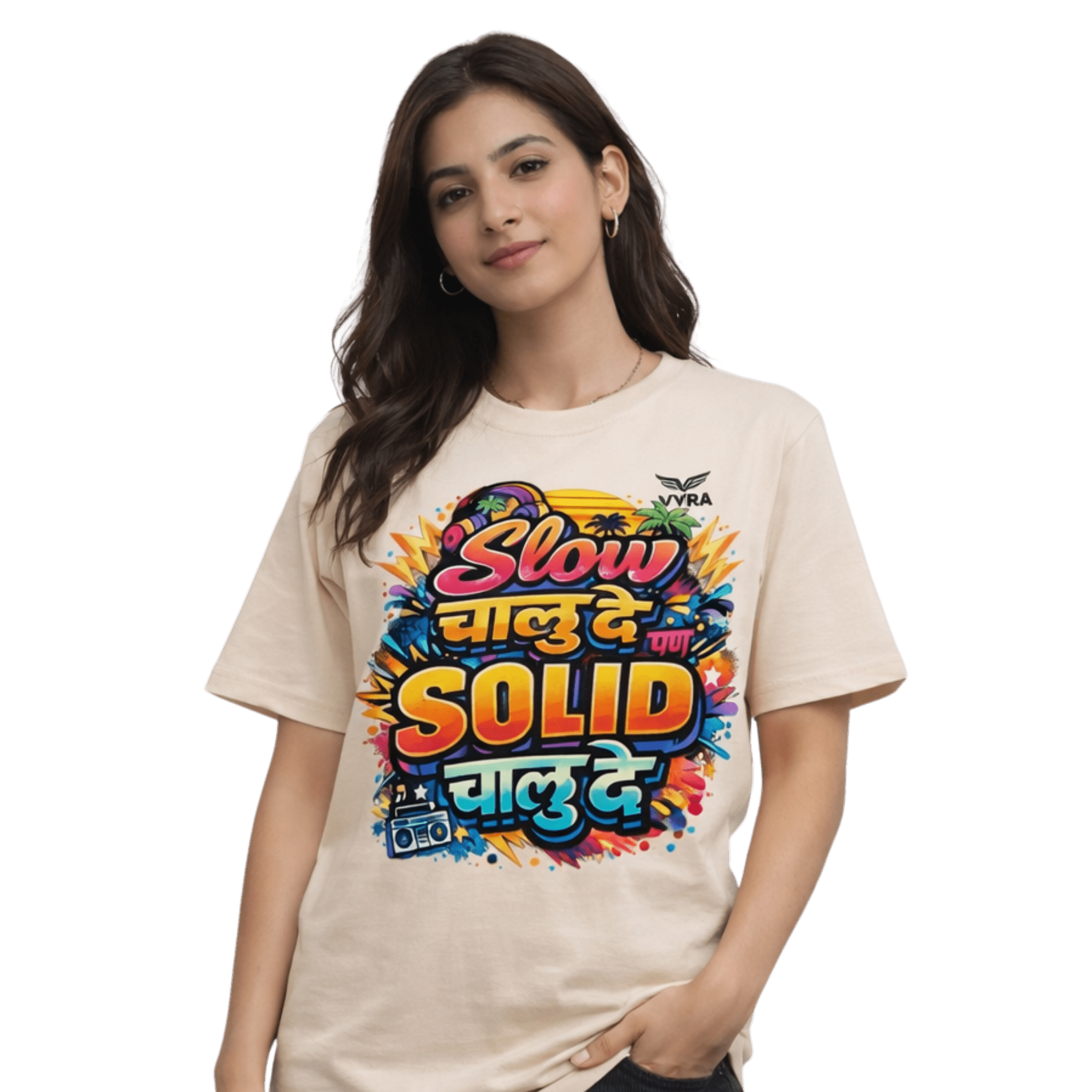Slow चालू दे पण Solid चालू दे  | Marathi Unisex T-Shirt